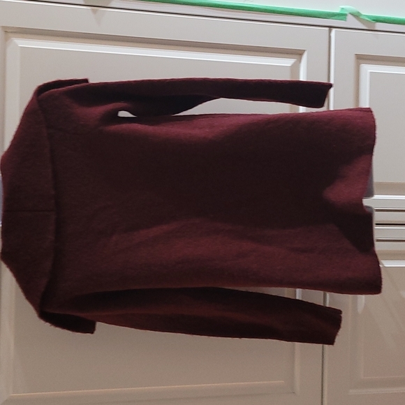 Tahari Burgundy Wool Blend Zip Sweater Jacket XS - Picture 3 of 5